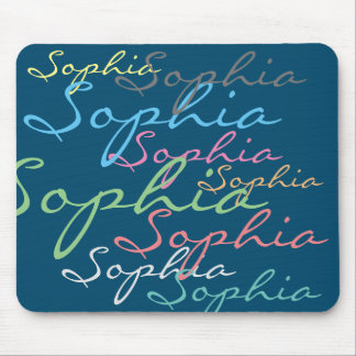 Modern Maximalist Custom Name Unique Typography Mouse Mat