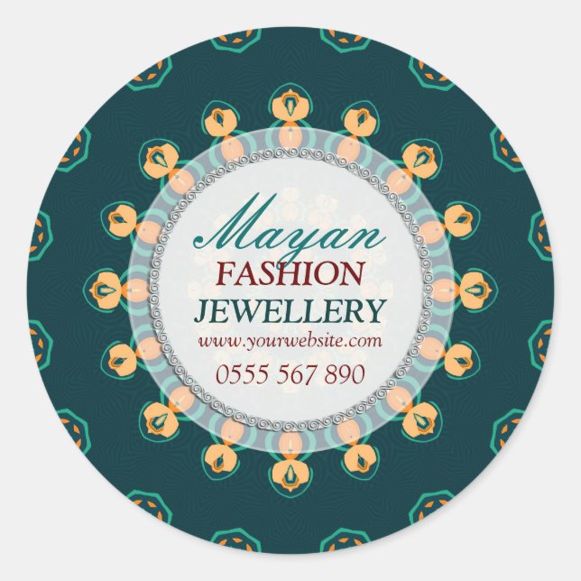 Modern Mayan Fashion Jewellery Product Sticker (Front)