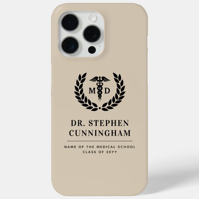 Modern MD Doctor of Medicine Med School Graduation Case-Mate iPhone Case (Back)