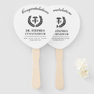 Modern MD Doctor of Medicine Med School Graduation Hand Fan