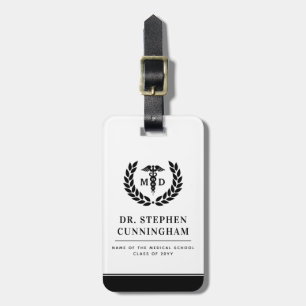Modern MD Doctor of Medicine Med School Graduation Luggage Tag