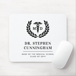 Modern MD Doctor of Medicine Med School Graduation Mouse Mat