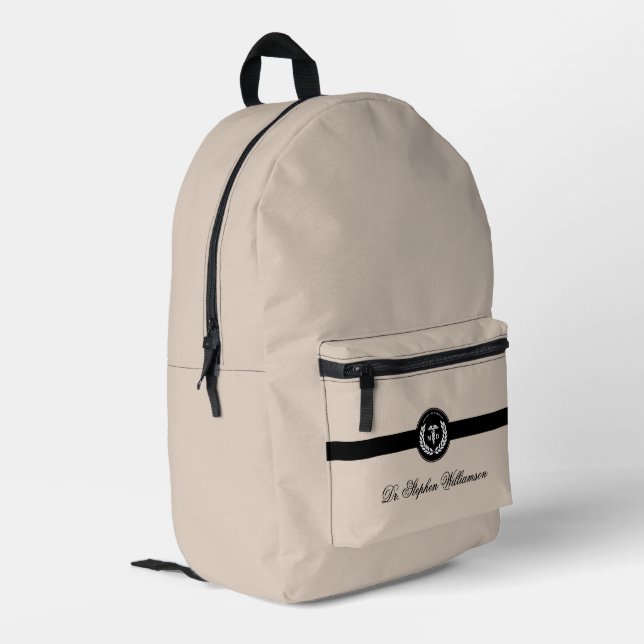 Modern MD Doctor of Medicine Med School Graduation Printed Backpack (Back Corner Left)