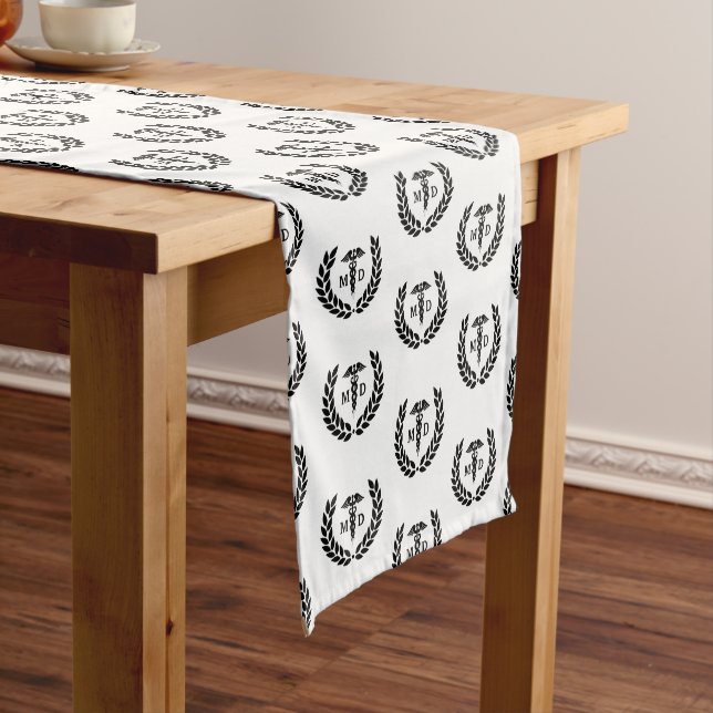 Modern MD Doctor of Medicine Med School Graduation Short Table Runner (In Situ)