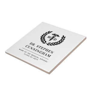 Modern MD Doctor of Medicine Med School Graduation Tile
