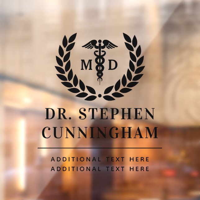 Modern MD Doctor of Medicine Med School Graduation Window Cling (Sheet 2)