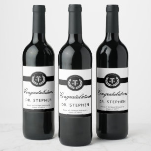 Modern MD Doctor of Medicine Med School Graduation Wine Label