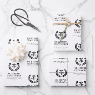Modern MD Doctor of Medicine Med School Graduation Wrapping Paper Sheet