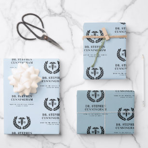 Modern MD Doctor of Medicine Med School Graduation Wrapping Paper Sheet