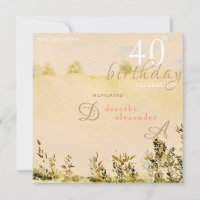 Modern Meadow Country Floral Landscape Birthday