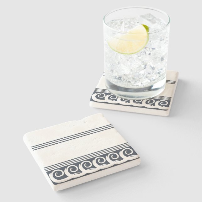 Modern Meander Stone Coaster (Side)
