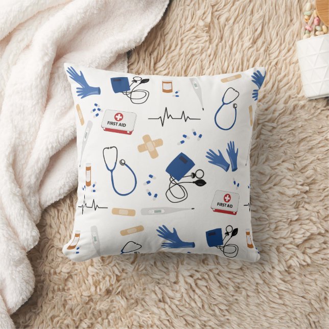 Modern Medical Doctor Nurse Pattern Cushion (Blanket)