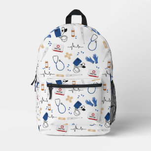 Modern Medical Doctor Nurse Pattern Printed Backpack