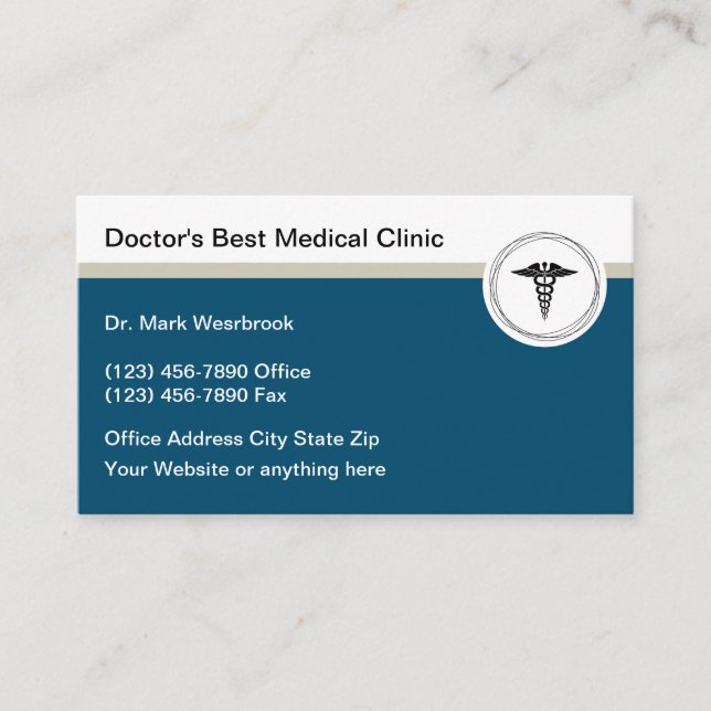 Modern Medical Doctor Office Business Cards (Front)