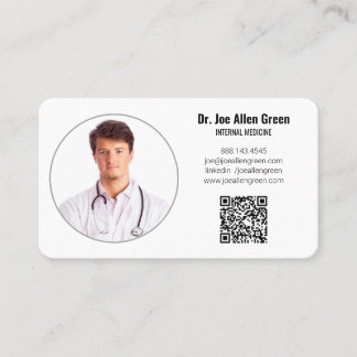 Modern Medical Doctor Photo QR Code Minimalist 👩‍ Business Card