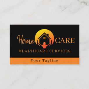 Modern Medical Health Care Black Business Card