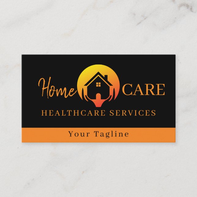 Modern Medical Health Care Black Business Card (Front)