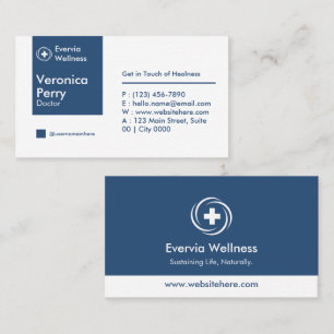 Modern Medical Healthness Care Doctors Blue White Business Card