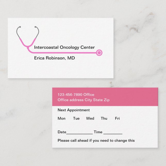 Modern Medical Oncologist Appointment Cards (Front/Back)