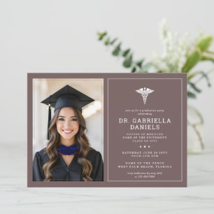 Modern Medical School Graduate Doctor Graduation Invitation