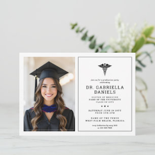 Modern Medical School Graduate Doctor Graduation Invitation