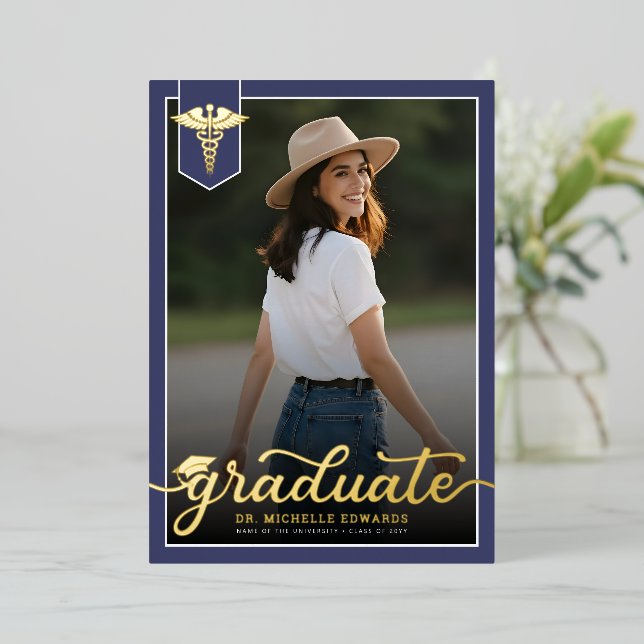 Modern Medical School Graduate Photo Graduation (Standing Front)