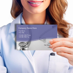 Modern Medical Stethoscope Business Cards