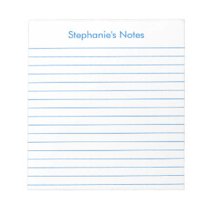 Modern Medium Blue Lined Personalised Notepad