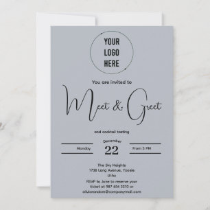 Modern meet and greet business minimalist  invitat invitation