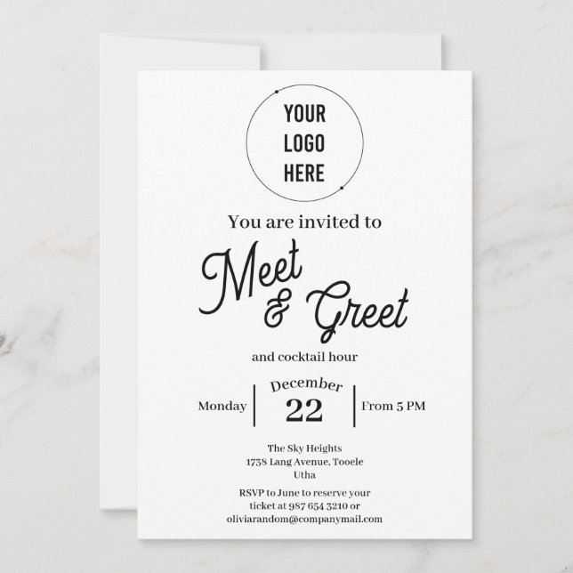 Modern meet and greet business minimalist  invitation (Front)