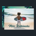 Modern Mele Kalikimaka Palm Trees Back Full Photo Holiday Card<br><div class="desc">Looking for beach themed Christmas cards to send to family and friends? These photo cards are perfect! They feature a full bleed horizontal photo template and modern typography reading, "Mele Kalikimaka." There is a white gradient overlay towards the bottom which allows the text to stand out. It can be adjusted...</div>