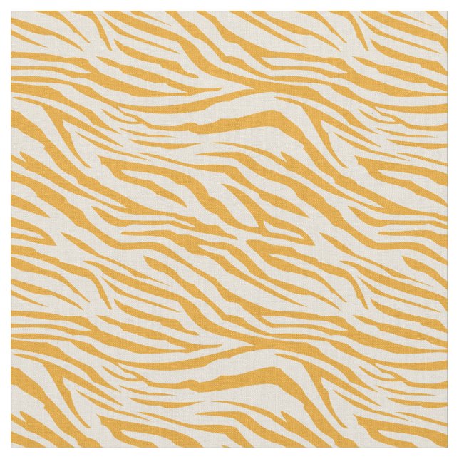 Modern Mellow Yellow Ivory Zebra Pattern Fabric (Close Up)