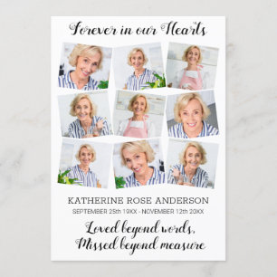 Modern Memorial 9 Photo Order Of Service Funeral  Programme