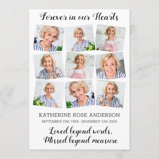 Modern Memorial 9 Photo Order Of Service Funeral  Programme (Front)