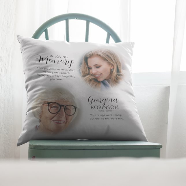 Modern Memorial Before & After Photo Cushion (Creator Uploaded)