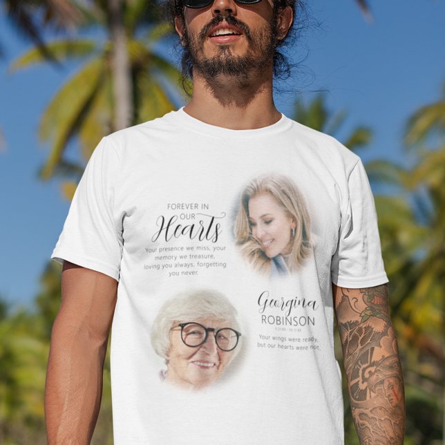 Modern Memorial Before & After Photo T-Shirt (Creator Uploaded)