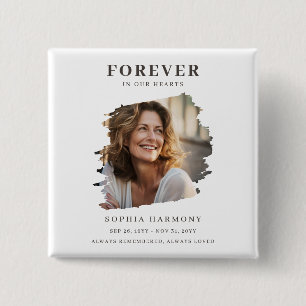 Modern Memorial Celebration of Life Funeral 15 Cm Square Badge