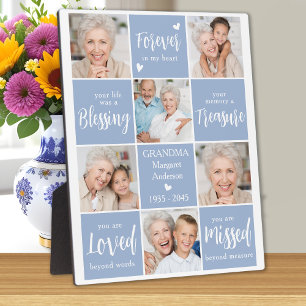 Modern Memorial Family Personalised Photo Collage  Plaque