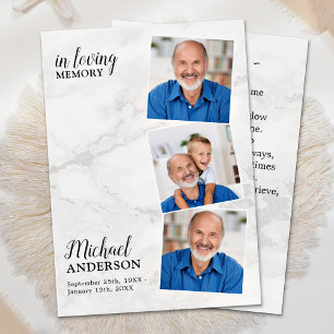 Modern Memorial Funeral Prayer Card 3 Photo 