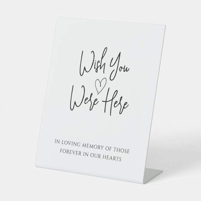 Modern Memorial In Loving Memory Wedding Table Pedestal Sign (Front)