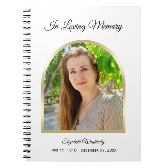 Modern Memorial or Funeral Guest Book Notebook (Front)