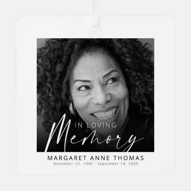 Modern Memorial Photo Christmas Tree Metal Tree Decoration (Front)