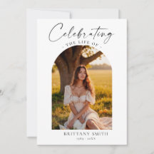 Modern Memorial Photo Funeral Sympathy Prayer Card