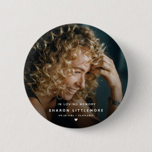 Modern Memorial Photo Keepsake 6 Cm Round Badge