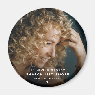 Modern Memorial Photo Keepsake Magnet