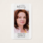 Modern Memorial Prayer Card Funeral Bookmark Marbl