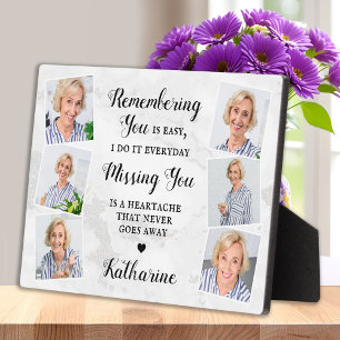 Modern Memorial Remembrance Keepsake Photo Collage Plaque