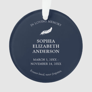Modern Memorial Remembrance  Photo Tribute Navy Ornament