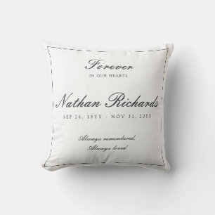 Modern Memorial Service Forever in Our Hearts Cushion