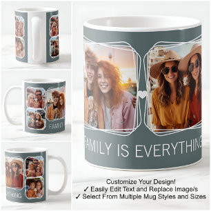 Modern Memory 6 Photos Collage Template Gray C13 Coffee Mug